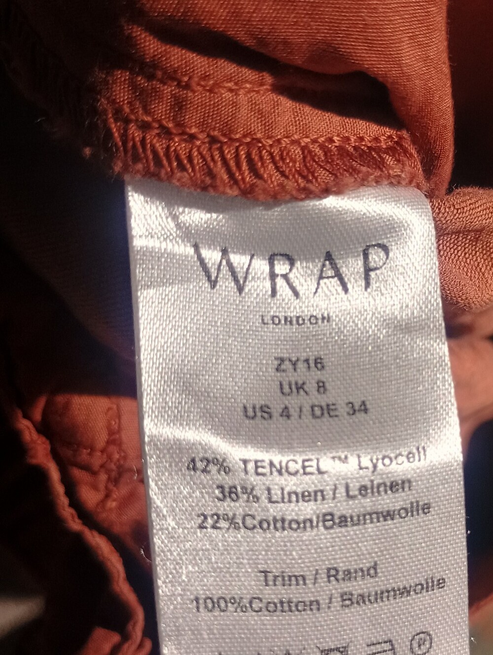 Wrap London Men's Rust-Brown Relaxed Chinos - Picture 5 of 6